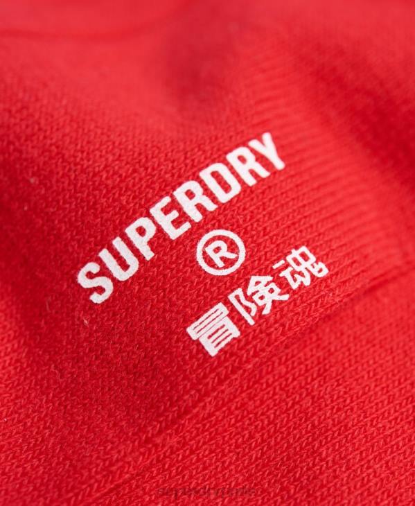 Superdry Hommes chaussettes côtelées décontractées en coton bio D64Z1868 accessoires rouge