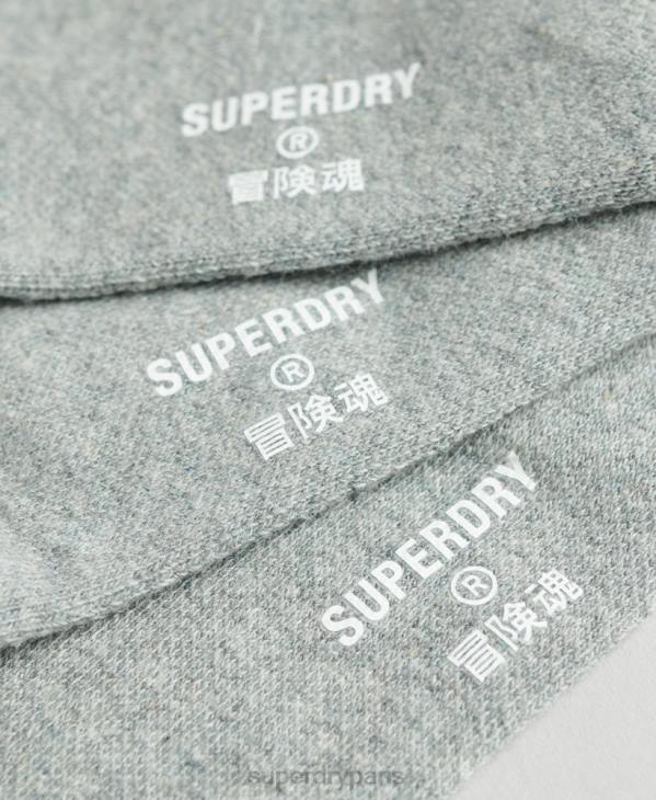 Superdry Hommes lot de chaussettes baskets en coton bio D64Z1659 accessoires gris