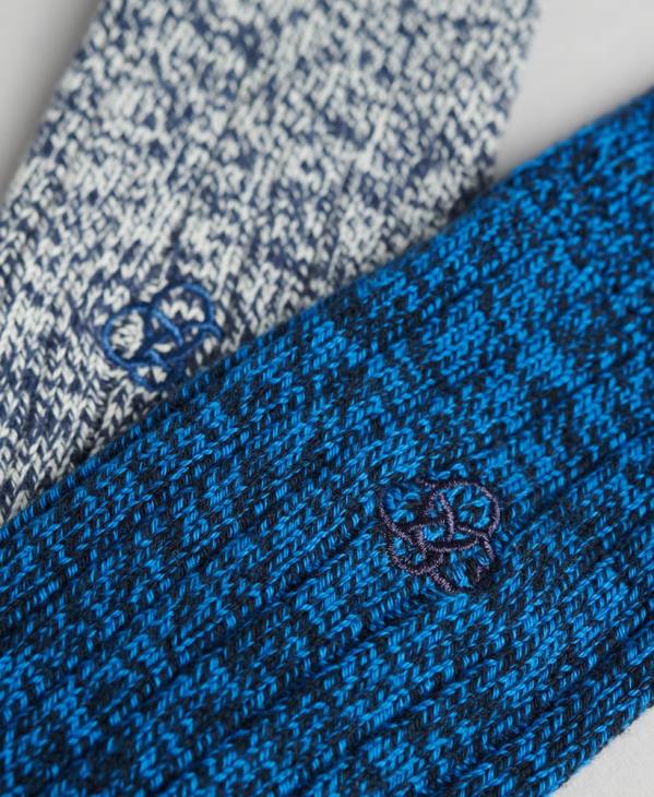 Superdry Hommes lot de chaussettes torsadées en coton bio D64Z1756 accessoires bleu