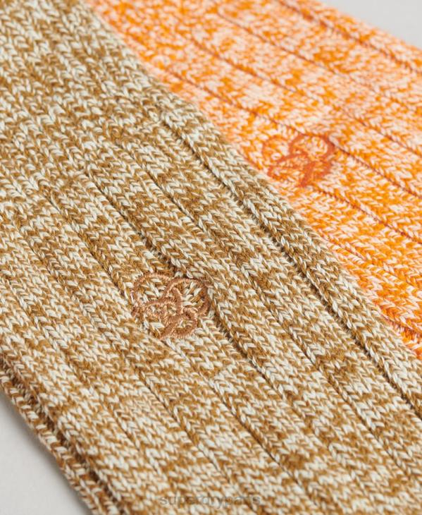 Superdry Hommes lot de chaussettes torsadées en coton bio D64Z1762 accessoires multi