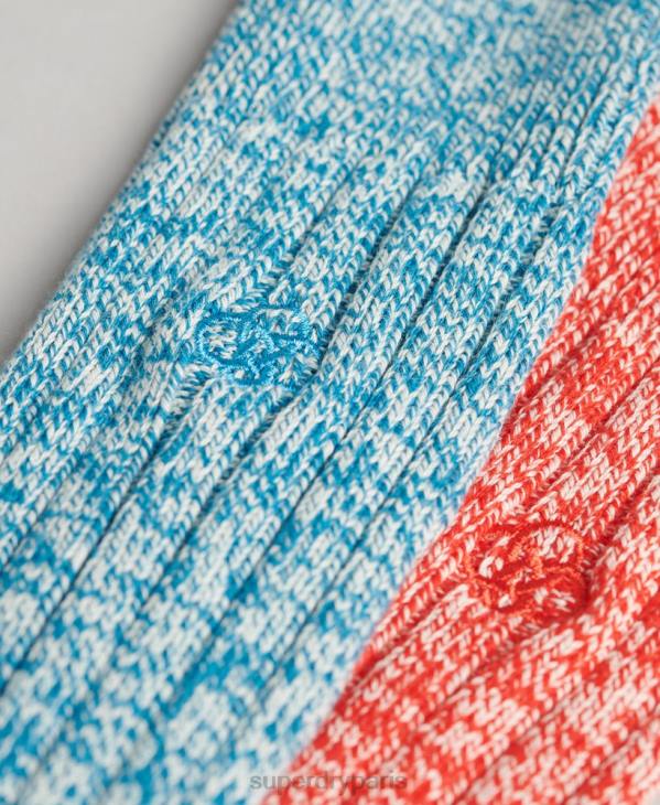 Superdry Hommes lot de chaussettes torsadées en coton bio D64Z1764 accessoires bleu