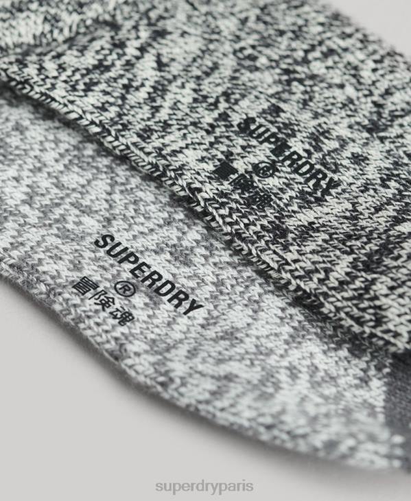Superdry Hommes lot de chaussettes torsadées en coton bio D64Z1765 accessoires gris