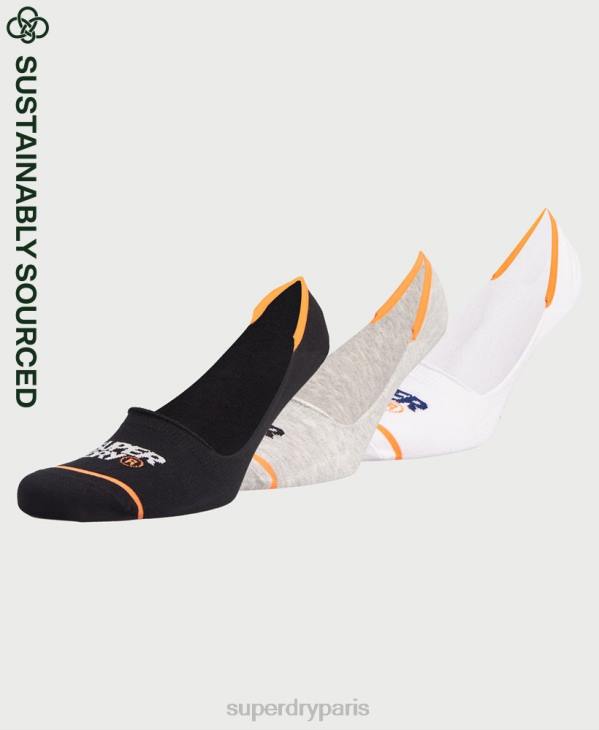Superdry Hommes socquettes invisibles en coton bio D64Z1854 accessoires blanc