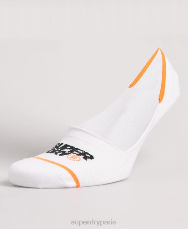 Superdry Hommes socquettes invisibles en coton bio D64Z1854 accessoires blanc