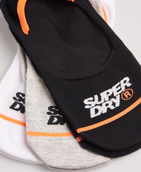 Superdry Hommes socquettes invisibles en coton bio D64Z1854 accessoires blanc