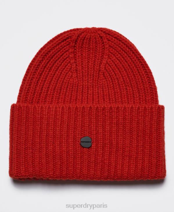 Superdry Hommes bonnet côtelé premium studios D64Z1784 accessoires orange