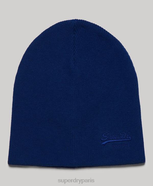 Superdry Hommes bonnet classique à logo vintage D64Z1810 accessoires bleu