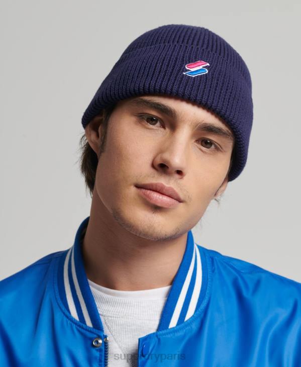 Superdry Hommes bonnet à code D64Z1793 accessoires marine