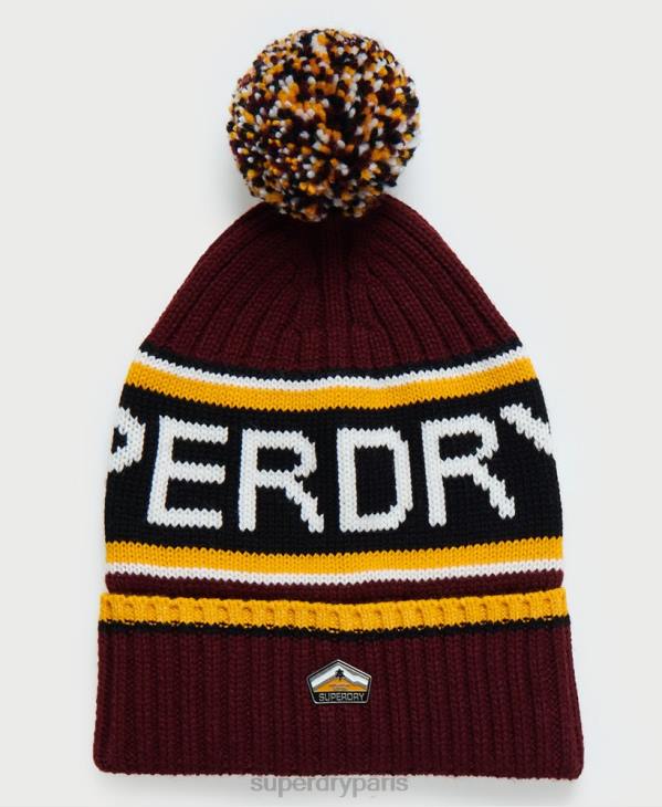 Superdry Hommes bonnet à logo D64Z1838 accessoires rouge