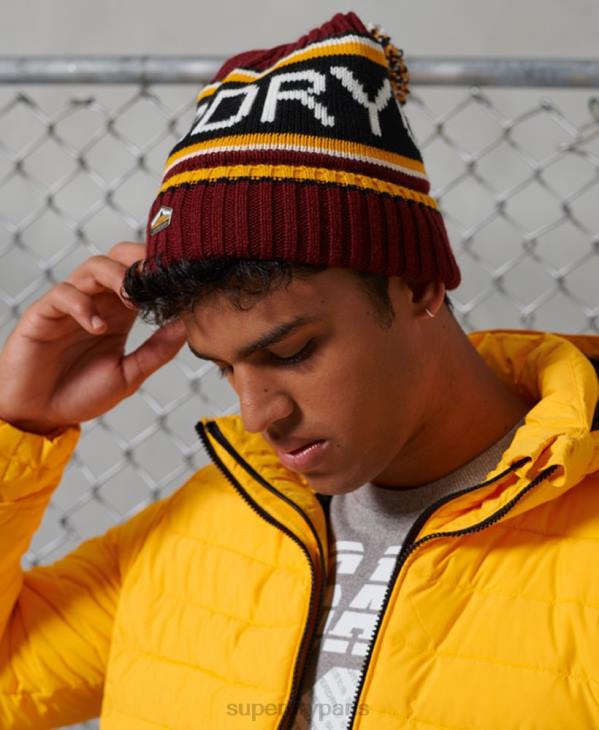 Superdry Hommes bonnet à logo D64Z1838 accessoires rouge
