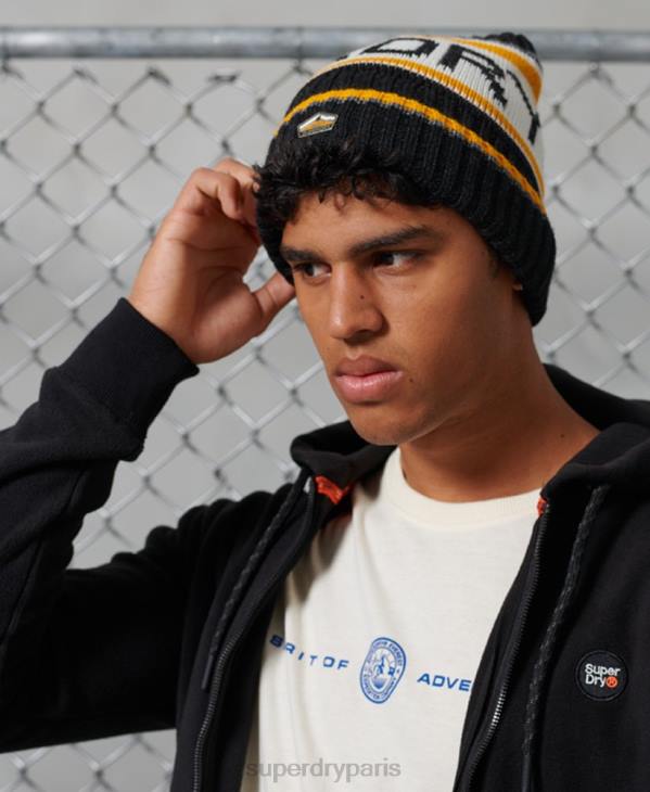 Superdry Hommes bonnet à logo D64Z1840 accessoires noir