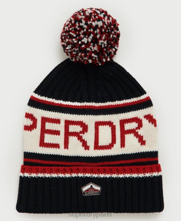 Superdry Hommes bonnet à logo D64Z1841 accessoires bleu foncé