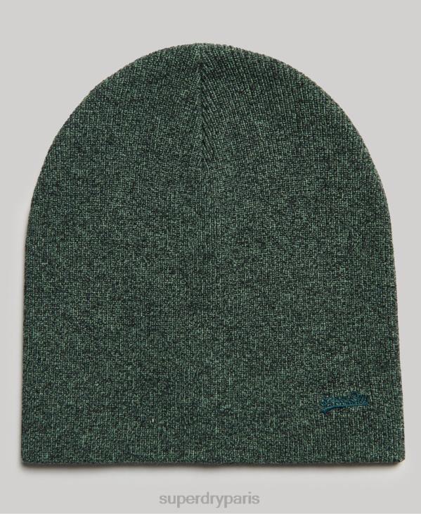 Superdry Hommes bonnet à logo vintage en coton bio orange label D64Z1701 accessoires vert