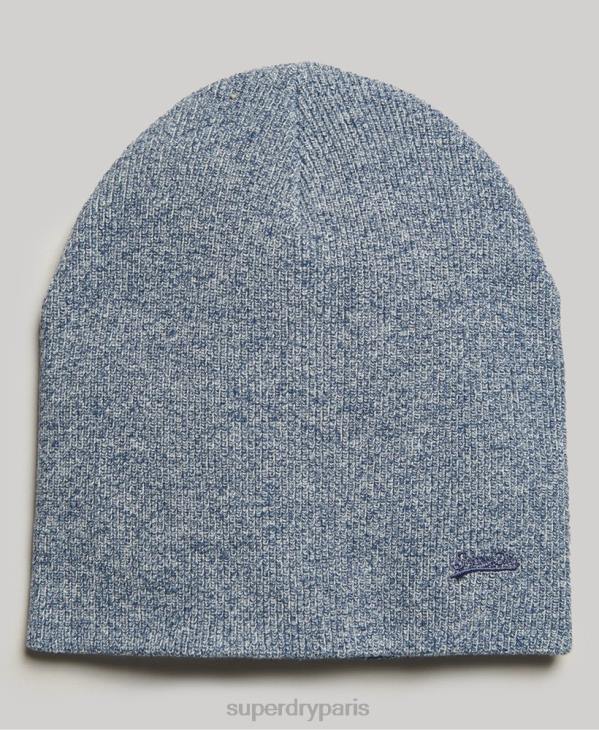 Superdry Hommes bonnet à logo vintage en coton bio orange label D64Z6363 accessoires bleu