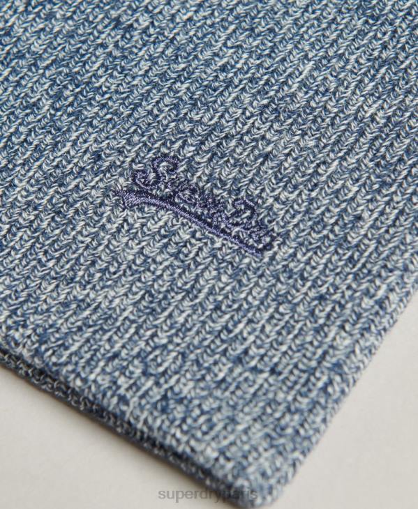 Superdry Hommes bonnet à logo vintage en coton bio orange label D64Z6363 accessoires bleu