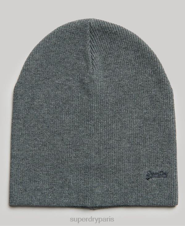 Superdry Hommes bonnet à logo vintage en coton bio orange label D64Z6434 accessoires gris