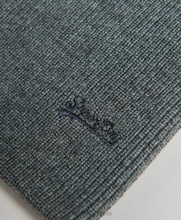 Superdry Hommes bonnet à logo vintage en coton bio orange label D64Z6434 accessoires gris