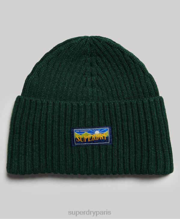 Superdry Hommes bonnet radar en laine mélangée D64Z1693 accessoires vert