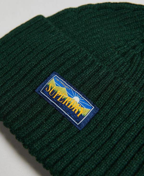 Superdry Hommes bonnet radar en laine mélangée D64Z1693 accessoires vert