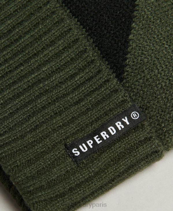 Superdry Hommes bonnet à revers pare-neige D64Z1394 accessoires vert