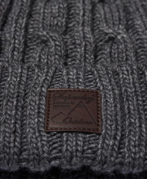 Superdry Hommes bonnet torsadé trawler D64Z1814 accessoires gris