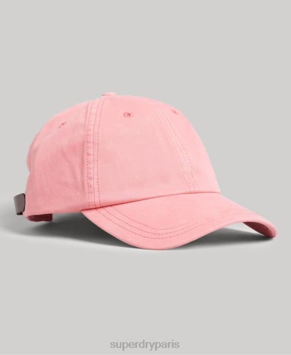 Superdry Hommes casquette brodée vintage D64Z1774 accessoires corail