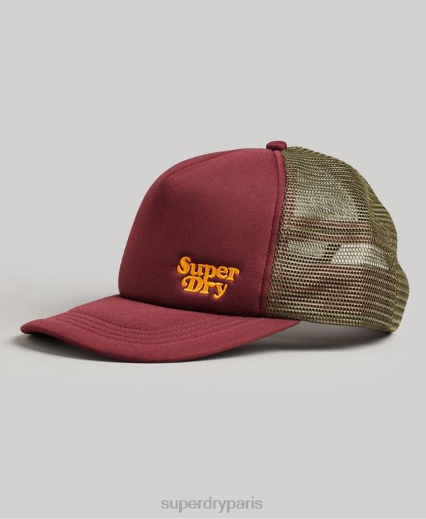 Superdry Hommes casquette de camionneur de marqueur D64Z1630 accessoires rouge
