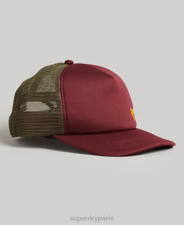 Superdry Hommes casquette de camionneur de marqueur D64Z1630 accessoires rouge