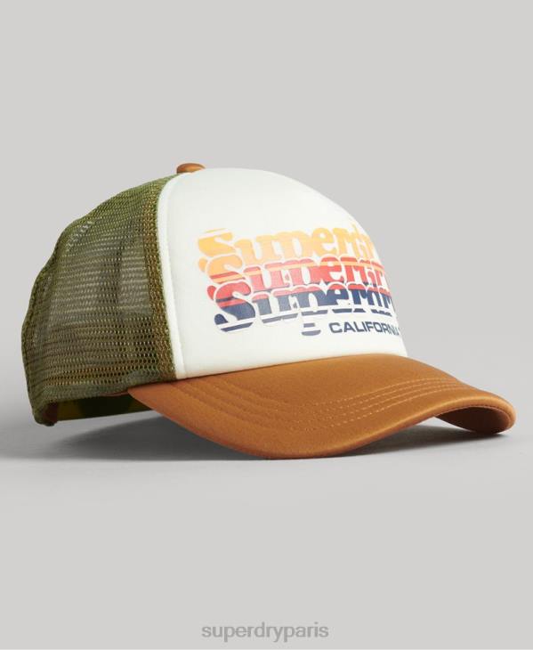 Superdry Hommes casquette de camionneur vintage D64Z1604 accessoires blanc