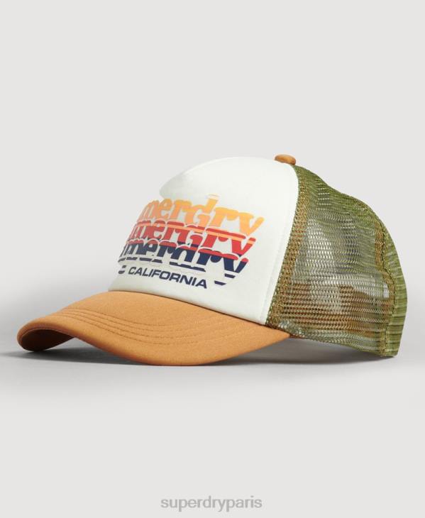 Superdry Hommes casquette de camionneur vintage D64Z1604 accessoires blanc