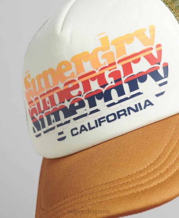 Superdry Hommes casquette de camionneur vintage D64Z1604 accessoires blanc