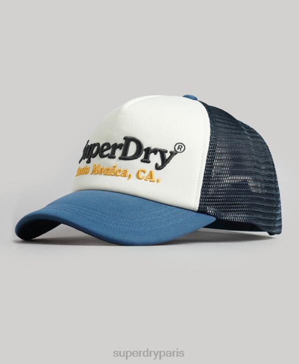 Superdry Hommes casquette de camionneur vintage D64Z1624 accessoires blanc