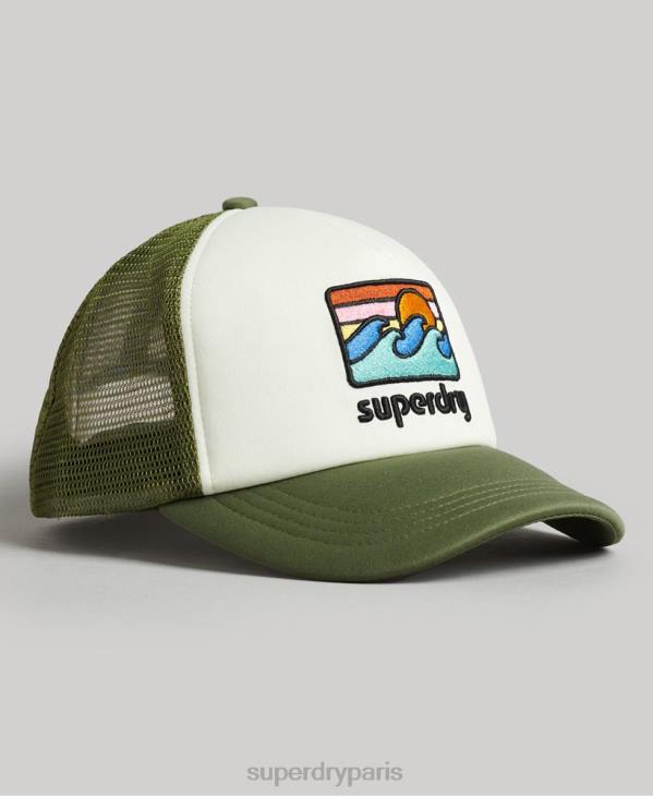 Superdry Hommes casquette de camionneur vintage D64Z1646 accessoires vert