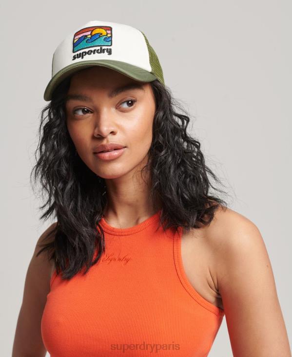Superdry Hommes casquette de camionneur vintage D64Z1646 accessoires vert