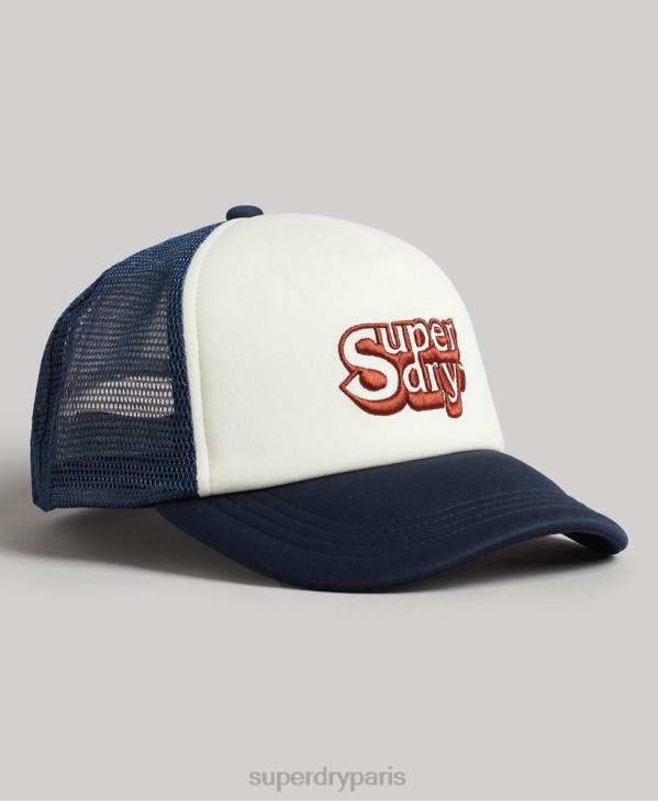 Superdry Hommes casquette de camionneur vintage D64Z1651 accessoires blanc