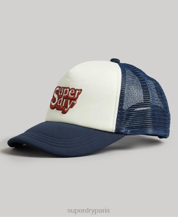 Superdry Hommes casquette de camionneur vintage D64Z1651 accessoires blanc