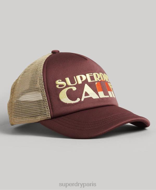 Superdry Hommes casquette de camionneur vintage D64Z1714 accessoires brun