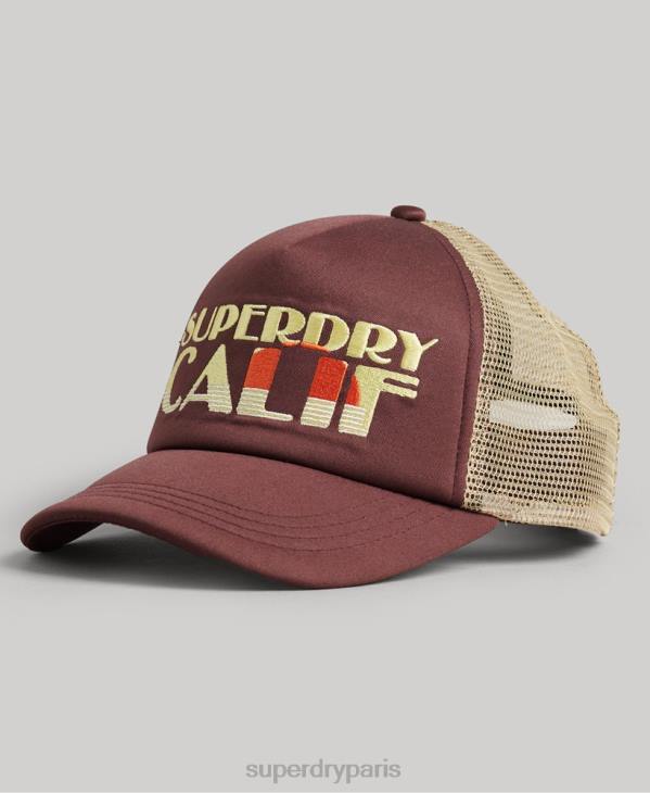 Superdry Hommes casquette de camionneur vintage D64Z1714 accessoires brun