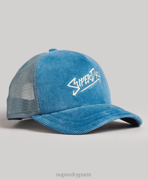 Superdry Hommes casquette de cordon de marque vintage D64Z1645 accessoires bleu