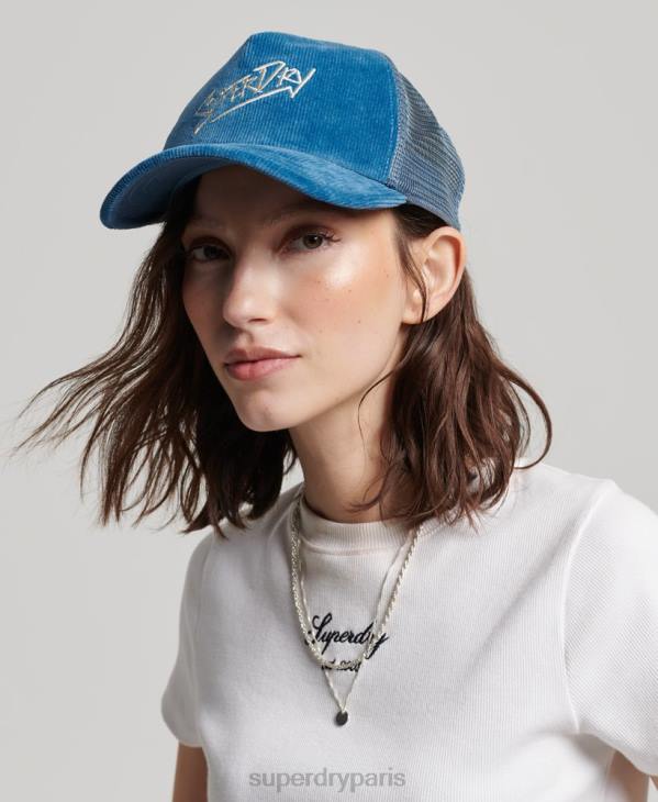 Superdry Hommes casquette de cordon de marque vintage D64Z1645 accessoires bleu