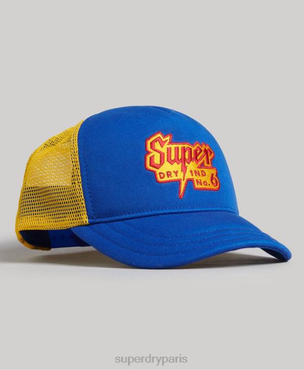 Superdry Hommes casquette trucker graphique vintage D64Z1669 accessoires bleu