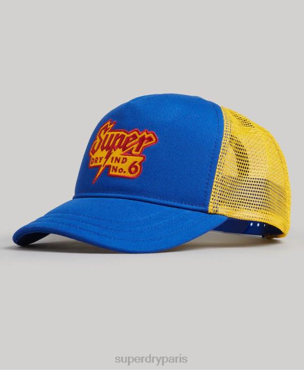 Superdry Hommes casquette trucker graphique vintage D64Z1669 accessoires bleu