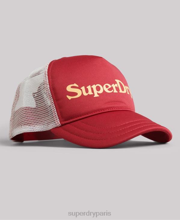 Superdry Hommes casquette trucker graphique vintage D64Z6367 accessoires rouge