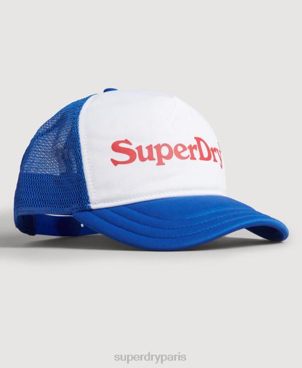 Superdry Hommes casquette trucker graphique vintage D64Z6378 accessoires bleu