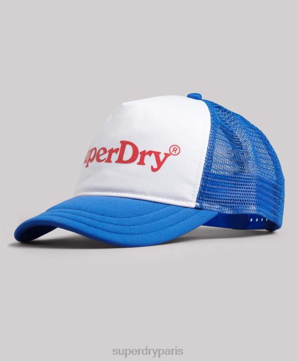 Superdry Hommes casquette trucker graphique vintage D64Z6378 accessoires bleu