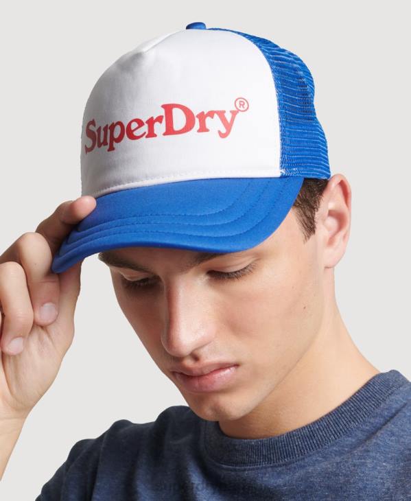 Superdry Hommes casquette trucker graphique vintage D64Z6378 accessoires bleu