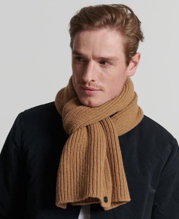 Superdry Hommes écharpe côtelée premium studios D64Z1808 accessoires bronzer