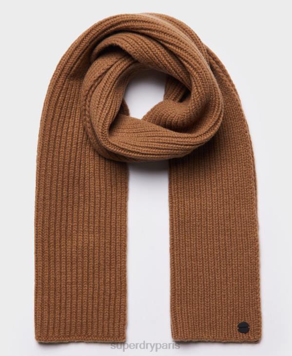 Superdry Hommes écharpe côtelée premium studios D64Z1808 accessoires bronzer