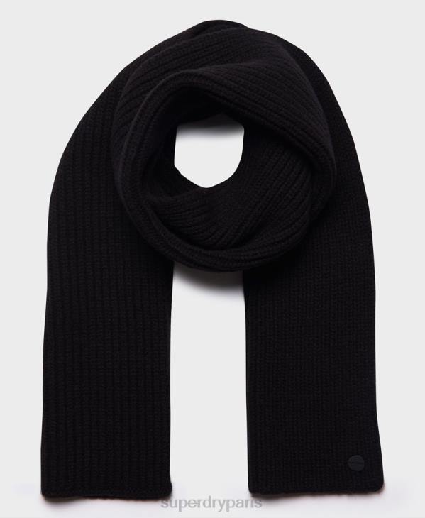 Superdry Hommes écharpe côtelée premium studios D64Z1811 accessoires noir