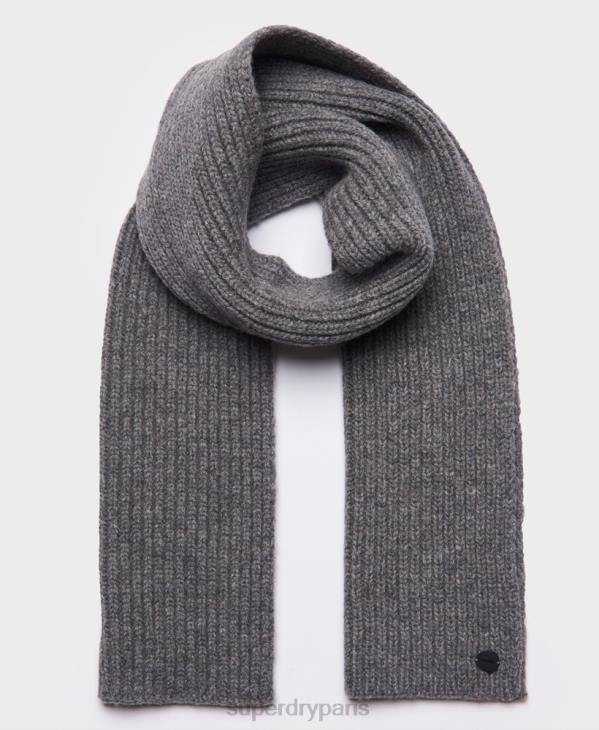 Superdry Hommes écharpe côtelée premium studios D64Z1812 accessoires gris clair